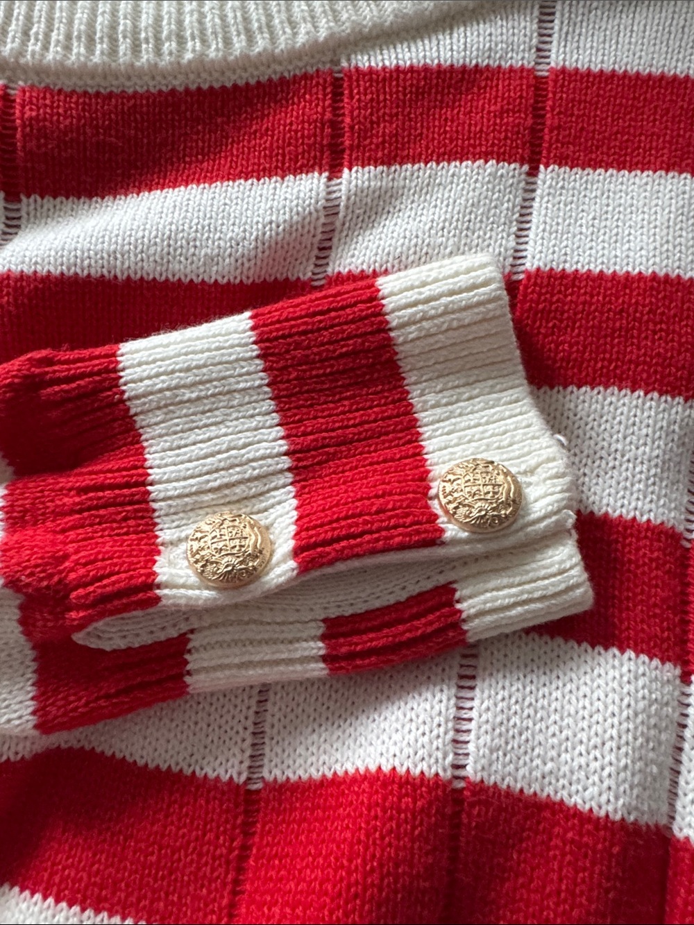 Evereve Red & White Striped Crewneck Sweater - Picture 4 of 5